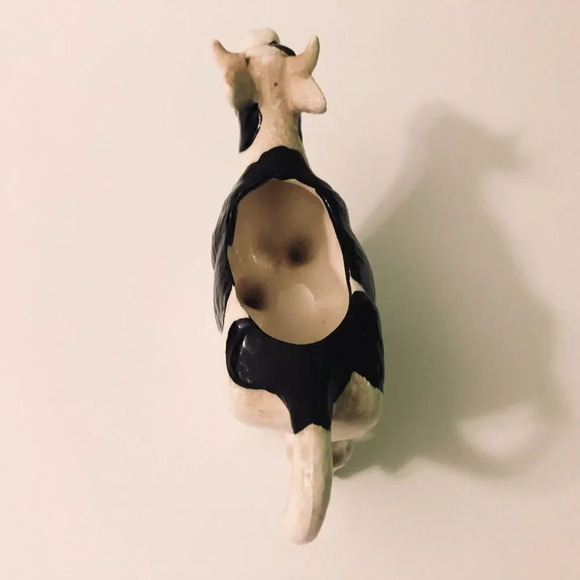 Vintage Ceramic Cow Creamer Figurine 7  Inch Long Holstein - Picture 11 of 13